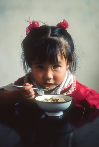 Young girl eating