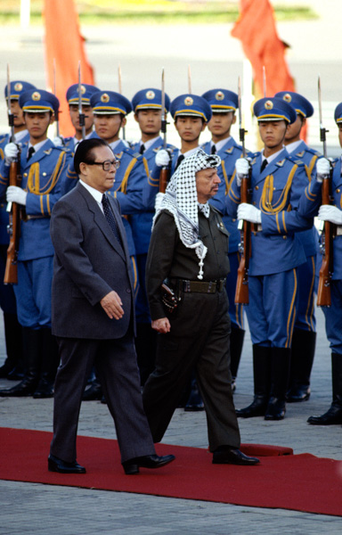 Yassar Arafat and Jiang Zemin
