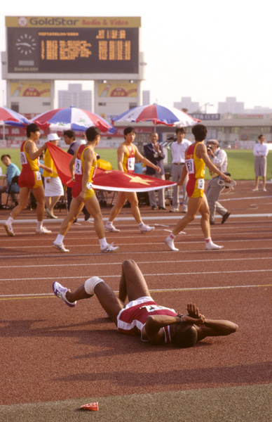 Injured runner, Asian Games