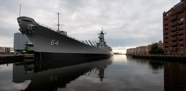 World War II battleship panorama