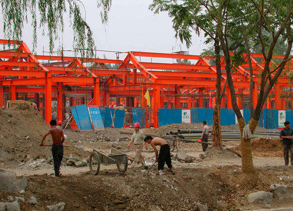 Steel framing for traditional buildings, Beijing