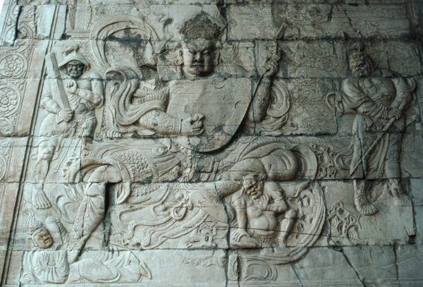 Tibettan Buddhist stone reliefs at the Cloud Terrace