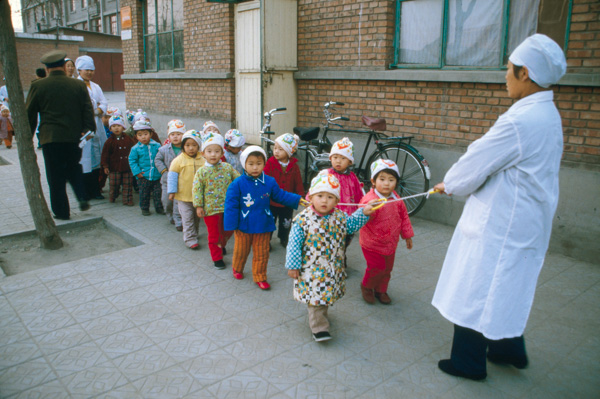 Nursery workers and children, Beijing