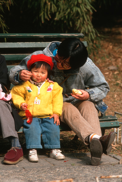 Woman and toddler