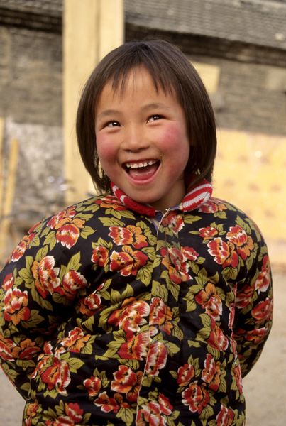 Little girl in village