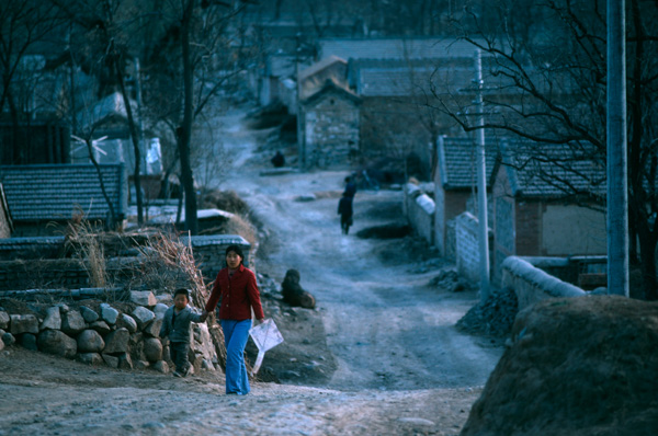 Girl and boy near Ming tombs