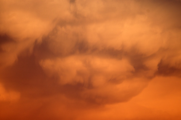 Orange storm clouds