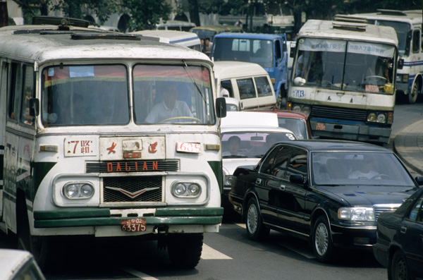 Congested traffic in Dalian
