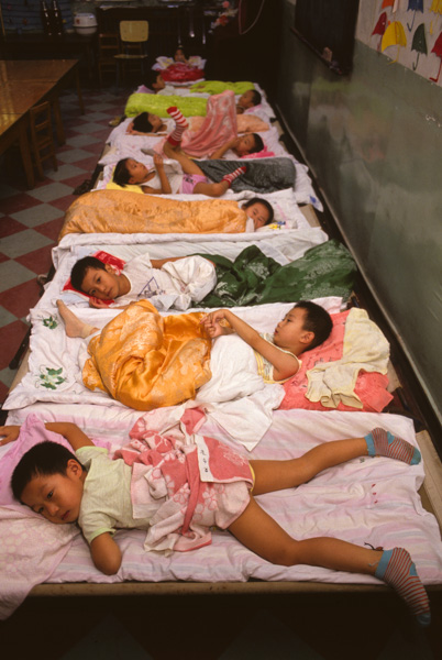 Children nap at kindergarten