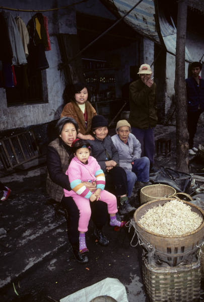 People in market, Fengjie, China