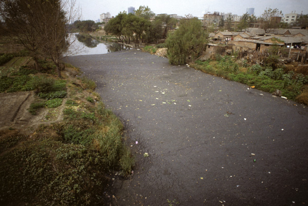 Water pollution on canal, Beijing