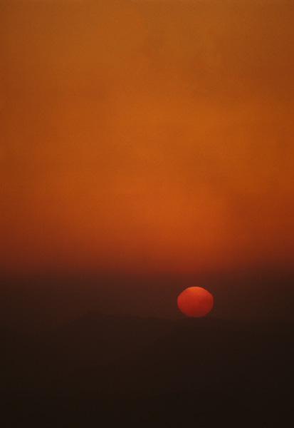 Sunset in polluted air