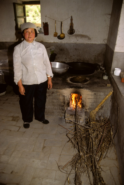 Woman and stove, China