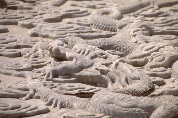 Close up of stone dragon