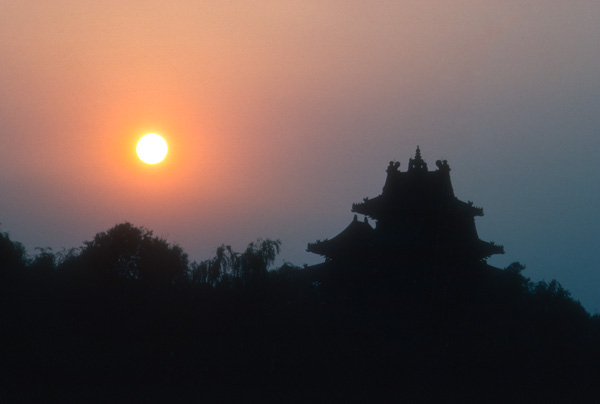 Tower and sunset, Forbidden City