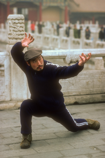 Man doing taiqi, Forbidden City