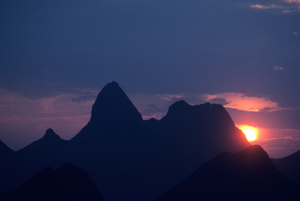 Sunset and hills, Guilin
