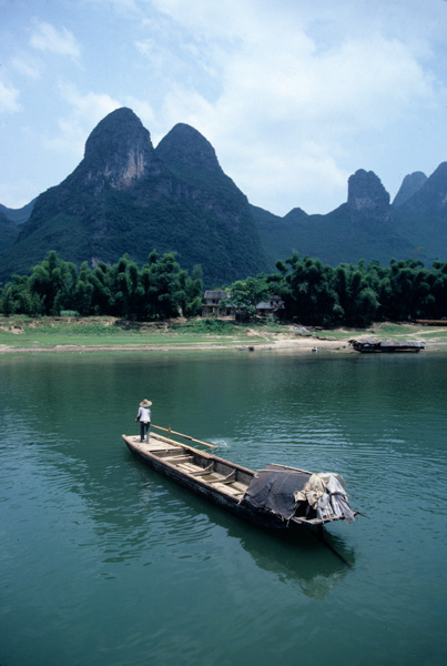 Hills and boat, Guilin