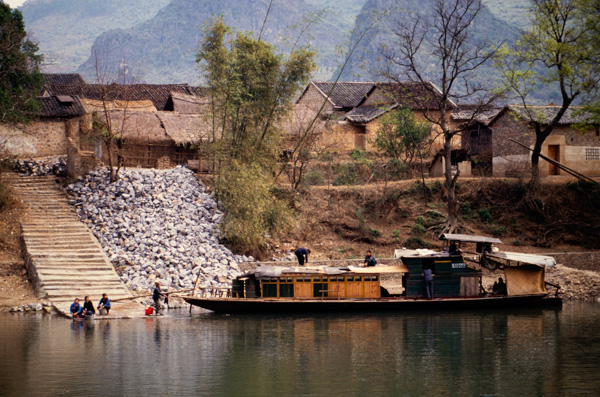 Boat on the Li River near Guilin, China