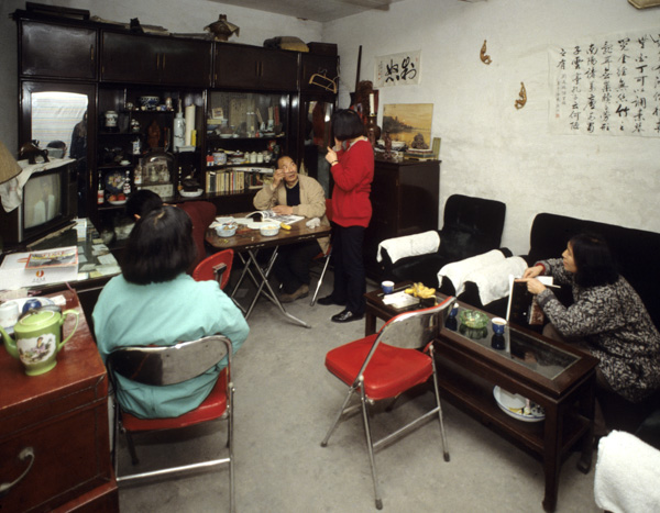 Family in hutong house