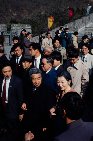 Japanese Emperor Akihito and Empress Michiko,  Great Wall