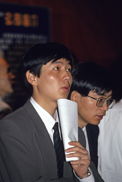 Man at job fair, Beijing