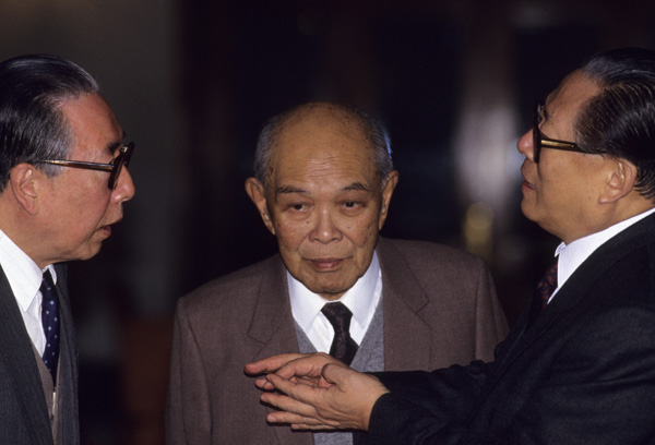 Wu Xueqian, Yao Yilin and Jiang Zemin