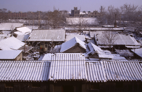 Snow on hutongs, Beijing