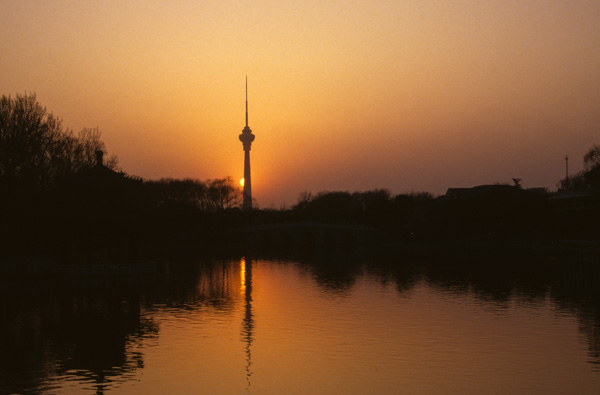 Sunset and television tower, Beijing
