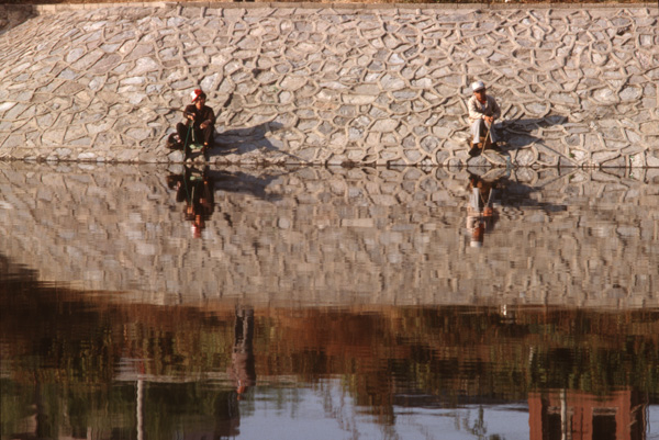 Men fishing, Beijing