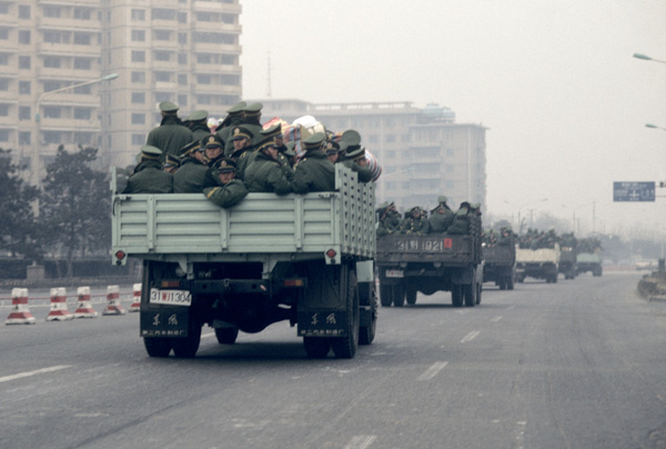 Troops being transported