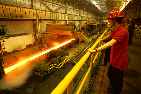 Worker at Shanghai Baoshan Steel