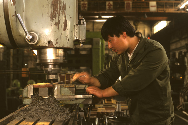 Worker, machine tools factory