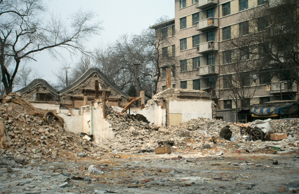 Hutong demoliton, Beijing, China