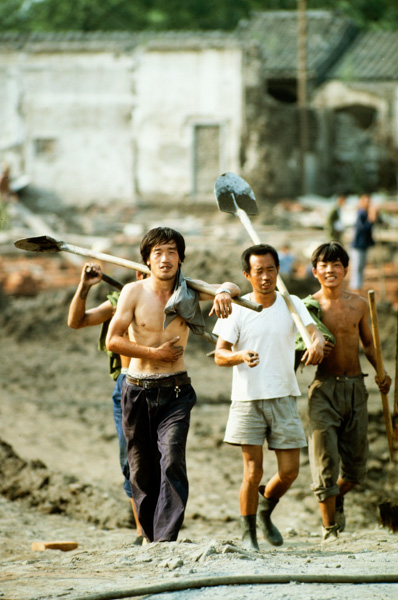 Construction workers, Beijing, China