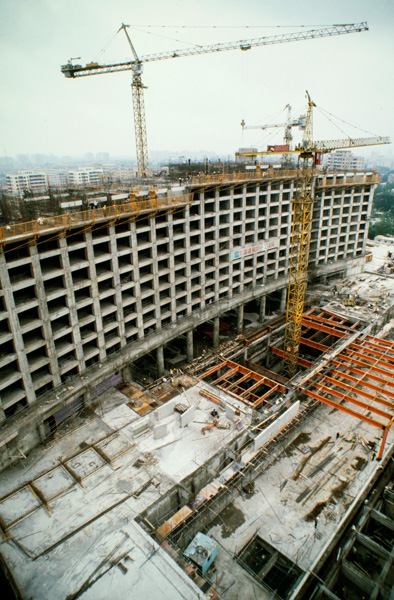 Construction on the World Trade Center, Beijing, China
