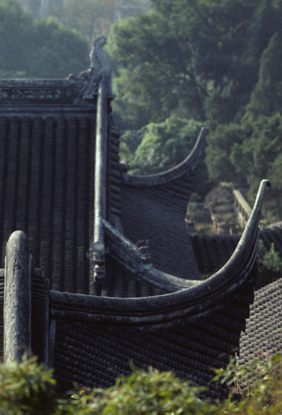 Roofs on buildings at Huqiu Hill, Suzhou