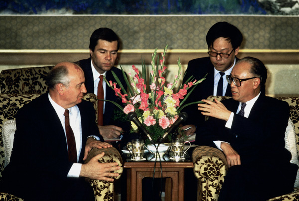 Mikhael Gorbachev and Zhao Ziyang