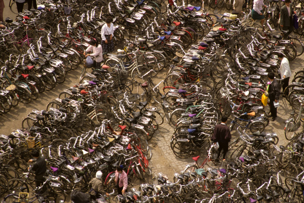 Bicycle parking lot, China
