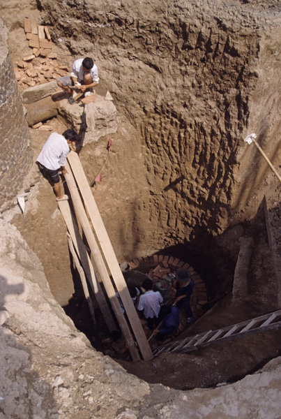Workers on water system