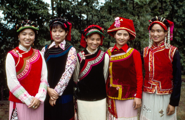 Yi minority performers, Xichang, China
