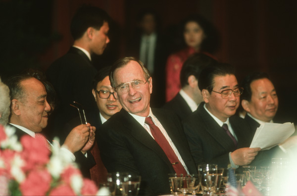 U.S. President George Bush,  Li Peng banquet