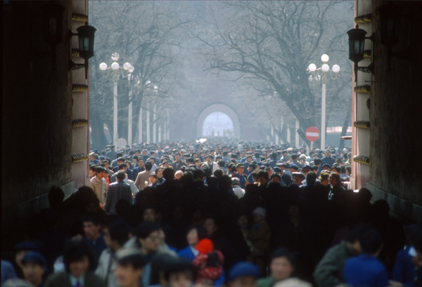 Tiananmen and crowd