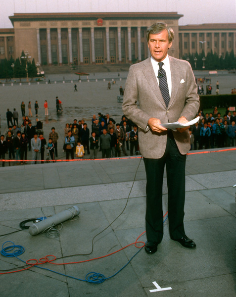 Tom Brokaw of NBC at Tiananmen Square