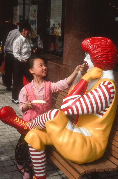 Girl and Ronald McDonald