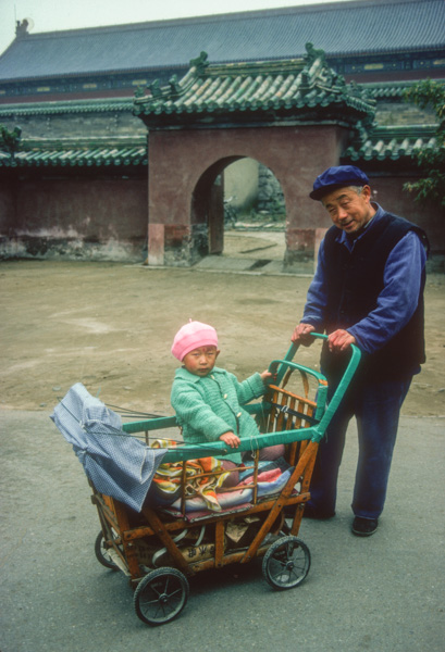 Elderly man with child