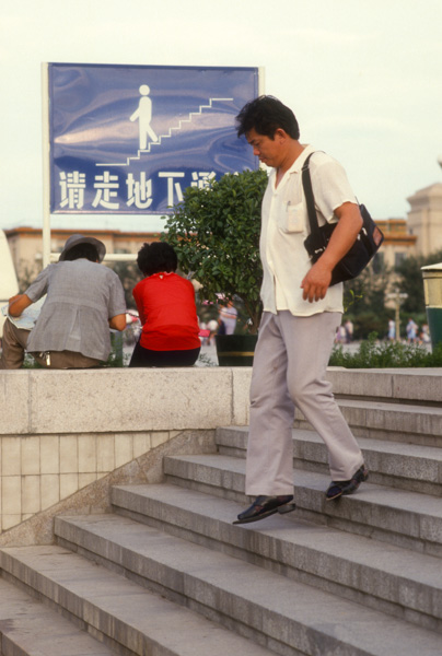 Man and sign