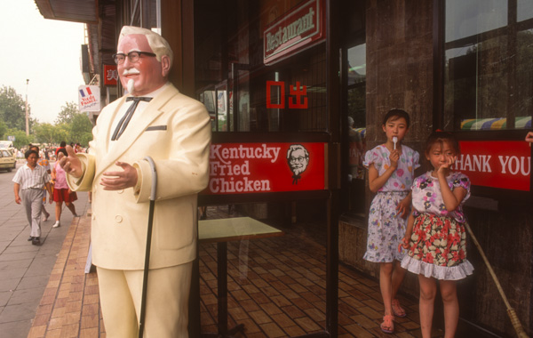 Finger-licking at Kentucky Fried Chicken, China