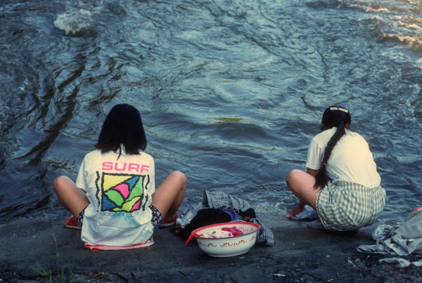 Women washing clothes