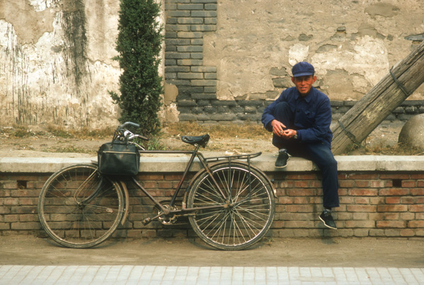 Man and bicycle